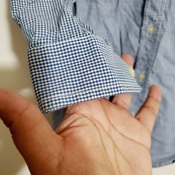 Children's Place Blue/White Checkered Shirt Size 5/6 - Picture 6 of 7